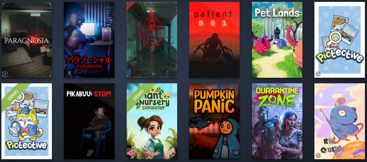 Paragnosia | Parasocial | Patient 001 | Pet Lands | Pictective | Pikabuu: Stop! | Pumpkin Panic | Quarantine Zone | Rat Quest
