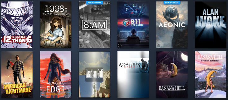 12 is Better Than 6 | 1998 : The Toll Keeper Story | 8 AM | 911 Operator | Aeonic | Alan Wake | Alan Wake : American Nightmare | Along The Edge | Arabian Gulf | Assasin's Creed | Banana Hell | Banana Hell : Mountain Of Madness
